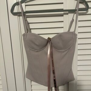 House of CB Beige Gray Corset Top